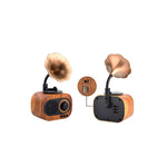 Boxa portabila Retro Pickup, conectare Bluetooth, design vintage, USB/TF, baterie 1200 mAh, maro, 11x23 cm