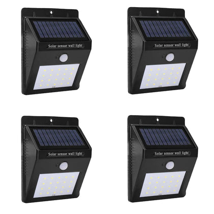 Set de 4 lampi LED cu incarcare Solara si Senzor de Miscare - 20 Led