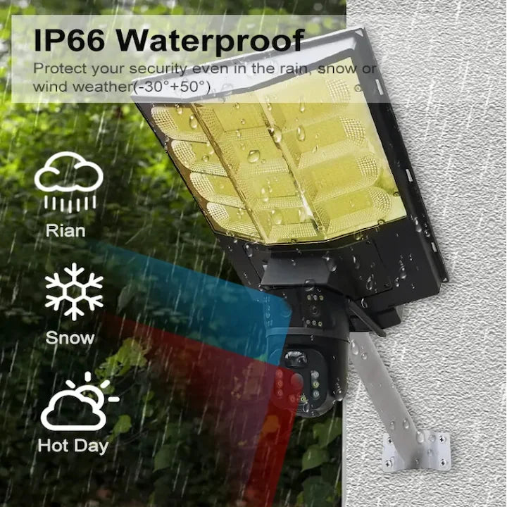 Lampa Stradală Solară V380 cu Cameră 4MP, Conectivitate 4G, PTZ Inteligent și Interfon Vocal Bidirecțional