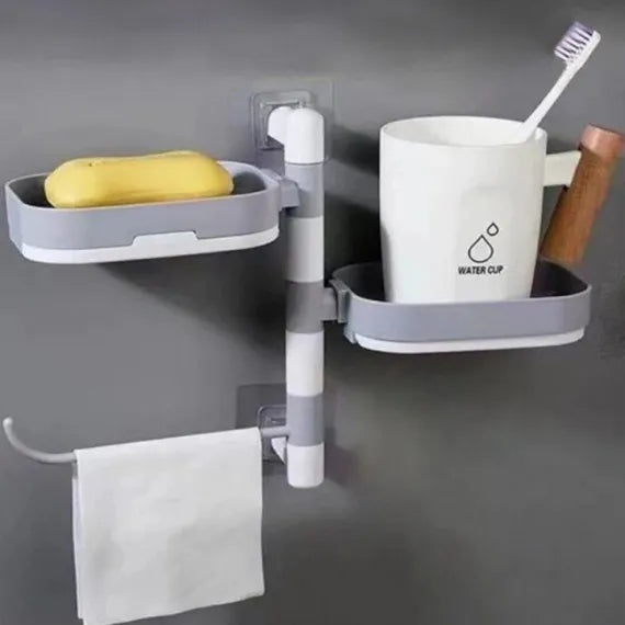Suport rotativ multifunctional, pentru baie, din plastic rezistent