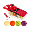 Razatoare Si Feliator Legume/ Fructe Mandoline Slicer 6 in 1, grosime taiere reglabila 1-9mm Rosu