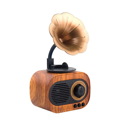 Boxa portabila Retro Pickup, conectare Bluetooth, design vintage, USB/TF, baterie 1200 mAh, maro, 11x23 cm
