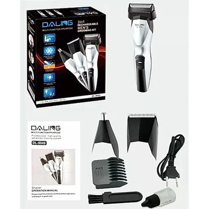 Aparat de tuns facial 3 in 1 Daling DL-9049 cu 3 capete detasabile