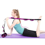 Curea pentru yoga, pilates, gimnastica, cu 10 bucle
