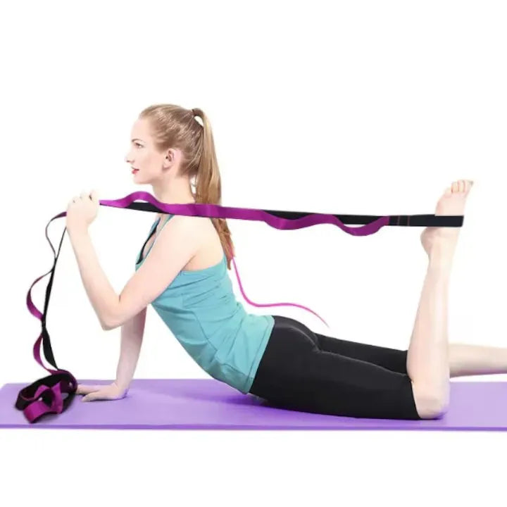 Curea pentru yoga, pilates, gimnastica, cu 10 bucle