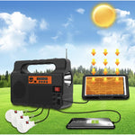 Kit Solar Radio, Lanterna, 3 Becuri cu led, Negru
