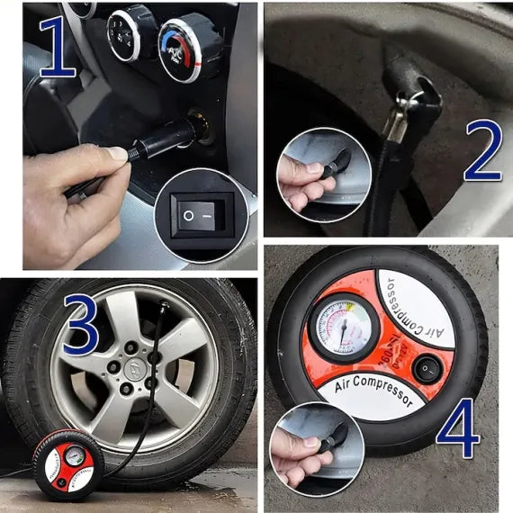 Compresor Aer Auto In Forma De Anvelopa,12v, 260psi, 20l/minut