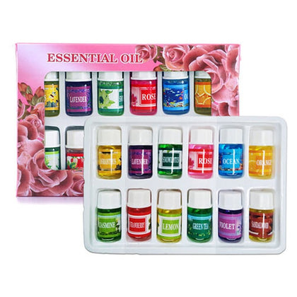 Set 12 uleiuri esentiale, aromaterapie, 3ml, multicolor