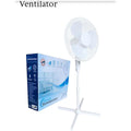 Ventilator cu picior 50w, 40 inch, 3 viteze, inaltime reglabila, Alb