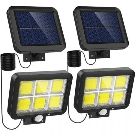 Set de 2 Lampi LED solara de exterior GL-8 COB - cu senzor de miscare