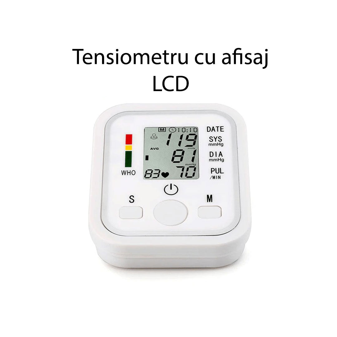 Tensiometru Digital de Brat, Precizie Mare, Afisaj LCD, Complet Automat, Manseta 22-32cm – Jizki