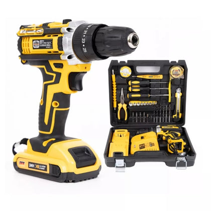 Trusa bormasina cu percutie, 2 acumulatori, 24V, 30 accesorii