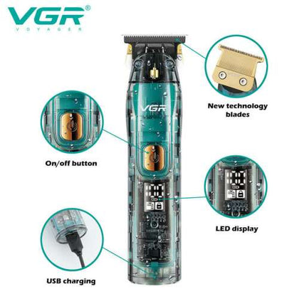 Aparat de tuns si trimmer profesional VGR V-961, fara fir, incarcare USB