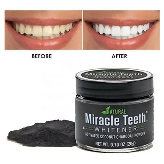 Miracle Teeth Pudra pentru Albirea Dinților cu carbon activat 20gr