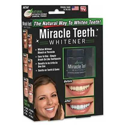 Miracle Teeth Pudra pentru Albirea Dinților cu carbon activat 20gr